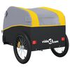 vidaXL Remorque de v&eacute;lo noir et jaune 45 kg fer