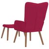vidaXL Chaise de relaxation avec repose-pied Rouge bordeaux Velours