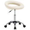 vidaXL Chaise de travail roulante Cr&egrave;me Similicuir