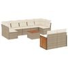vidaXL Salon de jardin avec coussins 10 pcs beige r&eacute;sine tress&eacute;e