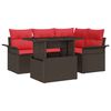 vidaXL Ensemble de canap&eacute; de jardin 5 pc Marron polyrotin