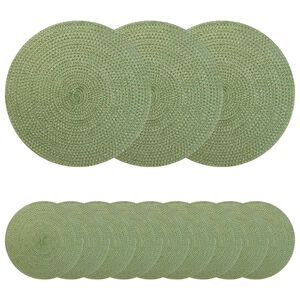 vidaXL Placemets en jute 12 pc Vert olive 100 % jute Tossa