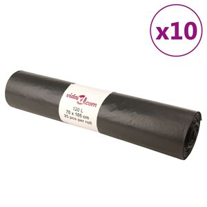 vidaXL Sacs poubelles 250 pcs noir 120 L