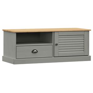 vidaXL Meuble TV VIGO gris 106x40x40 cm bois massif de pin