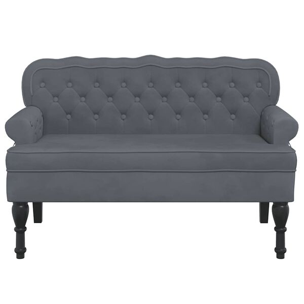 vidaXL Banc avec dossier gris foncé 119,5x64,5x75 cm velours