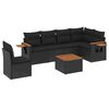 vidaXL Salon de jardin 7 pcs avec coussins noir r&eacute;sine tress&eacute;e