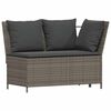vidaXL Salon de jardin avec coussins 3 pcs gris r&eacute;sine tress&eacute;e