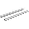 vidaXL Tige de placard 2 pc Argent&eacute; 371,5 x 15 x 29 mm