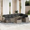 vidaXL Salon de jardin 9 pcs avec coussins gris clair r&eacute;sine tress&eacute;e
