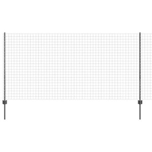 vidaXL Cl&ocirc;ture Euro avec poteau 25 x 1,2 m Acier recouvert de PVC Gris