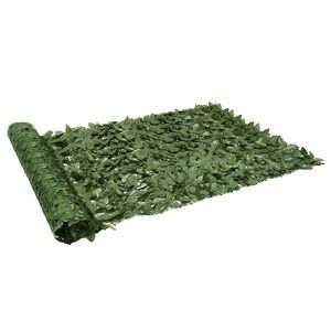 vidaXL Brise-vue de balcon avec feuilles vert fonc&eacute; 300x150 cm