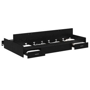 vidaXL Cadre de lit avec rangement avec tiroir Ch&ecirc;ne noir 120 x 200 cm