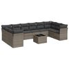 vidaXL Salon de jardin 11 pcs avec coussins gris r&eacute;sine tress&eacute;e