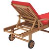 vidaXL Chaises longues avec coussins 2 pcs Bois de teck solide Rouge