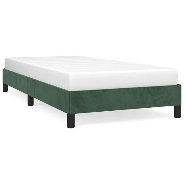vidaXL Cadre de lit sans matelas vert fonc&eacute; 90x200 cm velours