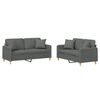 vidaXL Ensemble de canap&eacute;s 2 pcs coussins gris fonc&eacute; tissu