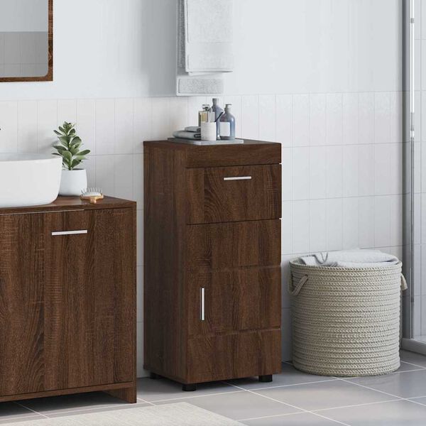 vidaXL Ensemble d'armoire de salle de bain TULUM Ch&ecirc;ne brun