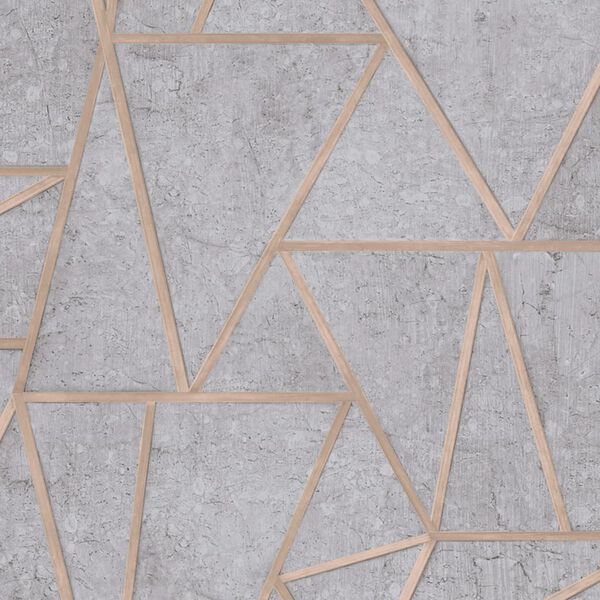 DUTCH WALLCOVERINGS Papier peint Triangles Gris et argent&eacute;