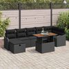 vidaXL Ensemble de canap&eacute; de jardin avec coussin 8 pcs Noir Poly rotin