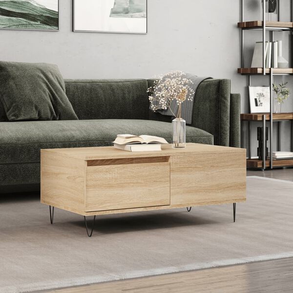 vidaXL Table basse Ch&ecirc;ne sonoma 90x50x36,5 cm Bois d'ing&eacute;nierie