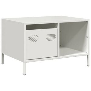 vidaXL Table basse blanc 68,5x50x43,5 cm acier lamin&eacute; &agrave; froid