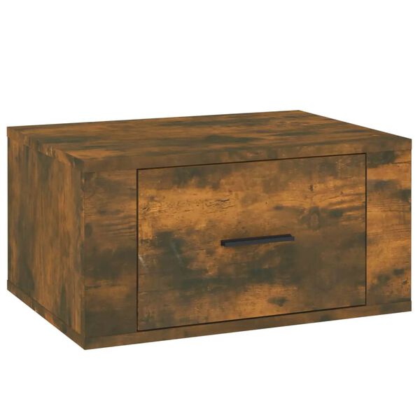 vidaXL Table de chevet murale Ch&ecirc;ne fum&eacute; 50x36x25 cm