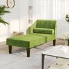 vidaXL Chaise longue avec traversin vert clair velours