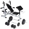 vidaXL Banc d'entra&icirc;nement avec support de poids jeu d'halt&egrave;res 90 kg