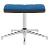 vidaXL Chaise de relaxation avec tabouret Bleu Velours et PVC