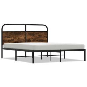 vidaXL Cadre de lit sans matelas 120x190 cm ch&ecirc;ne fum&eacute; bois ing&eacute;nierie