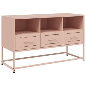 vidaXL Meuble TV rose 100,5x39x60,5 cm acier
