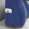 vidaXL Coussin de Dos Bleu police 45 x 24 x 50 cm Velours