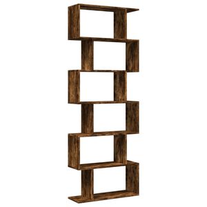 vidaXL &Eacute;tag&egrave;re s&eacute;paratrice de pi&egrave;ce &agrave; 6 niveaux ch&ecirc;ne fum&eacute; 70x24x193cm