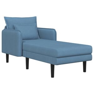 vidaXL Grande m&eacute;ridienne Bleu Tissu en velours c&ocirc;tel&eacute;