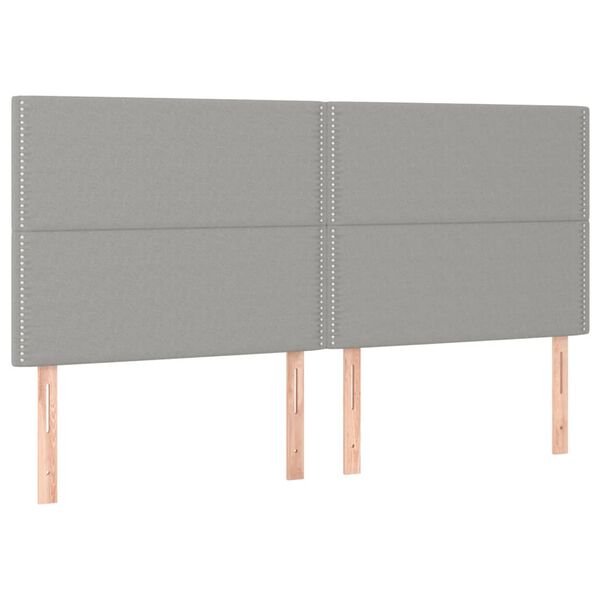 vidaXL T&ecirc;te de lit &agrave; LED Gris clair 180x5x118/128 cm Tissu
