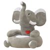 vidaXL Chaise en peluche pour enfants &Eacute;l&eacute;phant gris