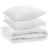 vidaXL Duvet toutes saisons avec oreiller 3 pi&egrave;ces Blanc Microfibre