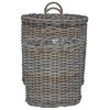 vidaXL Panier &agrave; Plantes avec stockage 2 pcs Gris Rotin Lacak