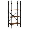 vidaXL Biblioth&egrave;que &agrave; 4 niveaux ch&ecirc;ne marron 56x31,5x138,5 cm