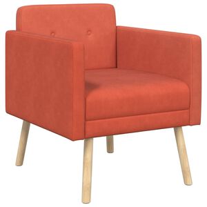 vidaXL Chaise d'appoint Rouge orange Tissu en velours c&ocirc;tel&eacute;