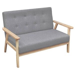 vidaXL Canap&eacute; &agrave; 2 places Tissu Gris clair