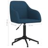 vidaXL Chaise pivotante de salle &agrave; manger Bleu Velours