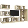 vidaXL Ensemble de meuble TV 6 pcs Ch&ecirc;ne sonoma Bois d'ing&eacute;nierie