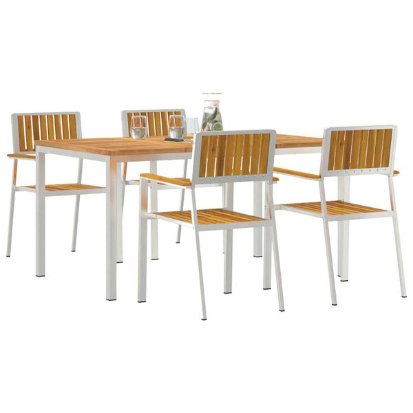 vidaXL Ensemble de repas ext&eacute;rieur 5 pcs Marron Bois d'Acacia Massif