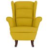 vidaXL Fauteuil &agrave; bascule &agrave; oreilles en velours jaune bois massif