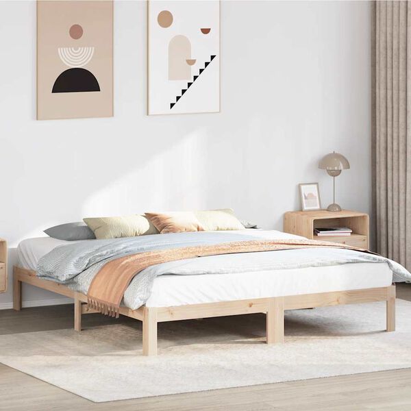 vidaXL Cadre de lit sans matelas 160x200 cm bois massif de pin