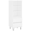 vidaXL Buffet haut Blanc 40x36x110 cm Bois d'ing&eacute;nierie