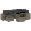 vidaXL Salon de jardin avec coussins 7 pcs gris r&eacute;sine tress&eacute;e