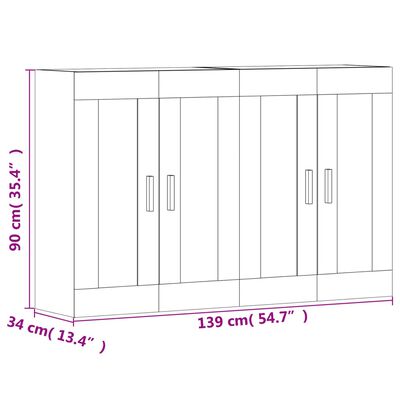 vidaXL Armoires murales 2 pcs blanc bois d'ingénierie