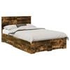vidaXL Cadre de lit Ch&ecirc;ne fum&eacute; 135 x 190 cm Bois d'ing&eacute;nierie